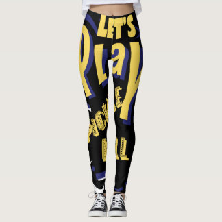 Legging Design de Festa de Jogada de Pickleball Engraçado