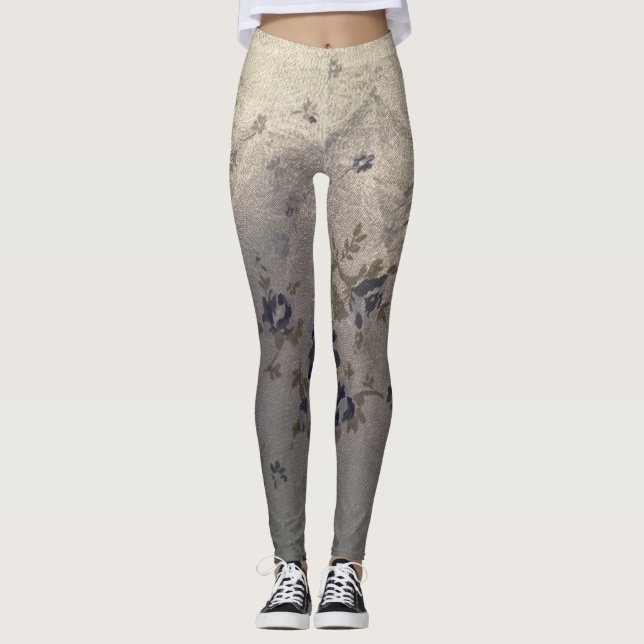 Legging Design de Floral Azul (Frente)