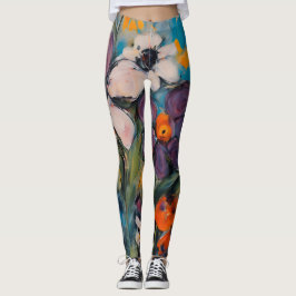 Legging Design de Flores de Verão