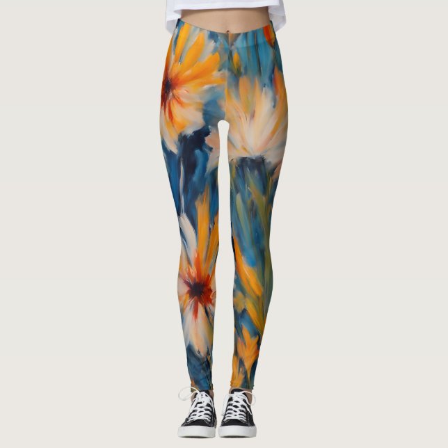 Legging Design de Flores de Verão (Frente)