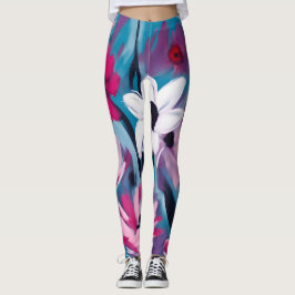 Legging Design de Flores de Verão