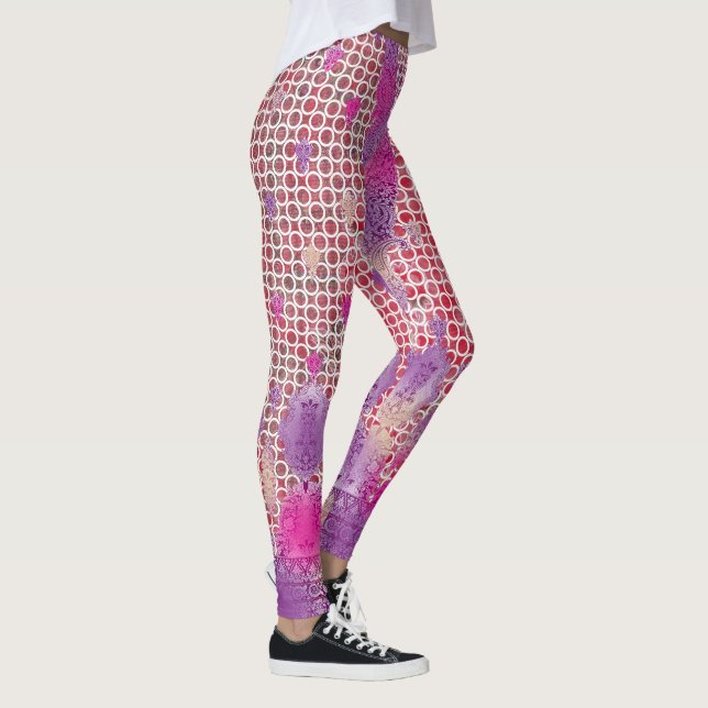 Legging design de fundo roxo com pontos (Direita)