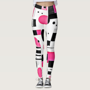 Legging Design de Geometria Rosa Pop Art
