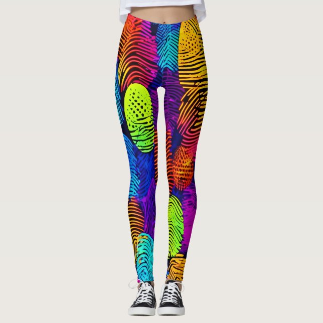 Legging Design de impressão digital vibrante (Frente)