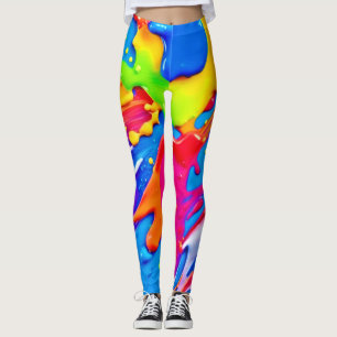 Legging Design de Intermitência de Cor do Splatter Vibrant