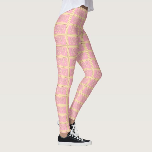 Legging Design de Katy, cor-de-rosa, e sorvete liso (Direita)
