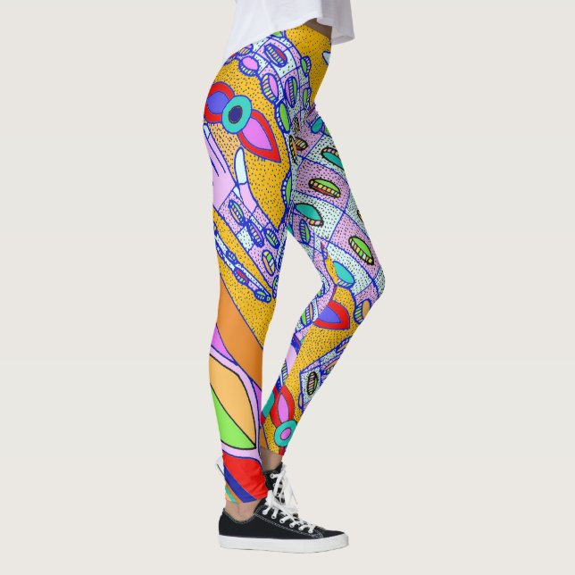 Legging Design de Legenda Crocodilo Tropical (Direita)