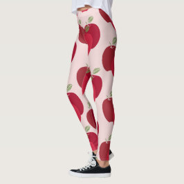 Legging Design de Legenda de Padrão de Maçã Colorida Moder