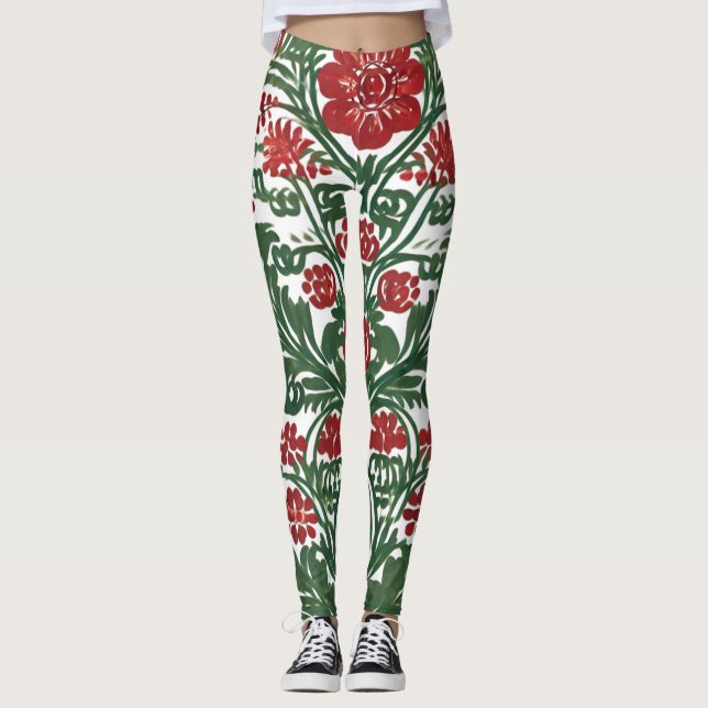 Legging Design de Legenda - Estilo Floral com Flores (Frente)