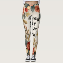 Legging Design de legendas do feliz ano novo