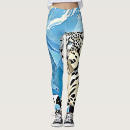 Legging Design de Leopardo de Neve Selvagem