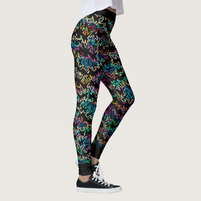 Legging Design de Links de Onda de Efeito Neon MVB (Direita)