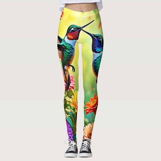 Legging Design de Mágica de Beija-Amarelo (Frente)