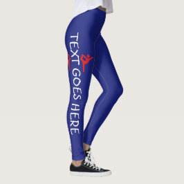 Legging Design de Nome de Ginástica Personalizado sobre Az