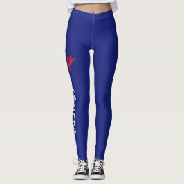 Legging Design de Nome de Ginástica Personalizado sobre Az