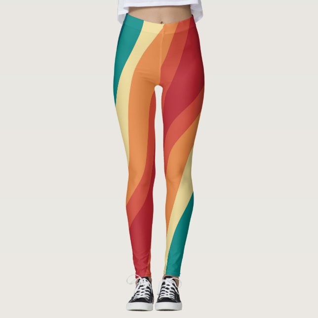 Legging Design de ondas de estilo retrorreflector multicol (Frente)