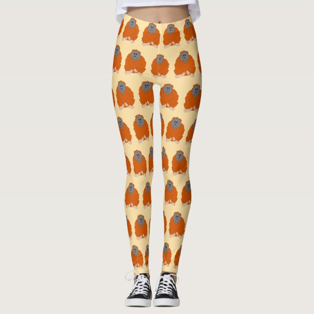 Legging Design de Orangotango Escolha a Cor do Fundo (Frente)