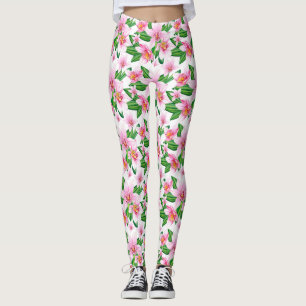 Legging Design de Orquídeas em Aquarela 12 