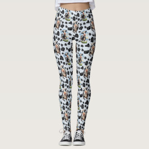 Legging Design de padrão animal de vaca