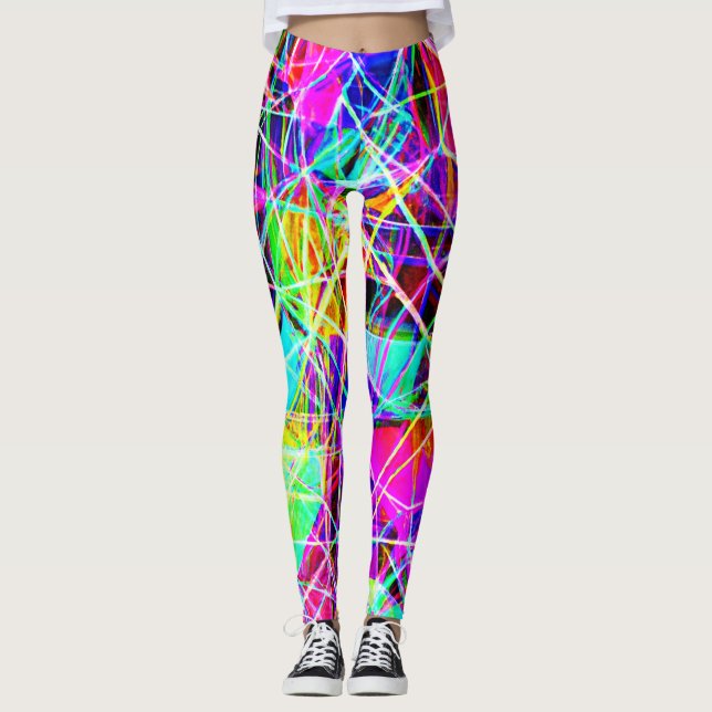 Legging Design de padrão de Abstrato vibrante (Frente)