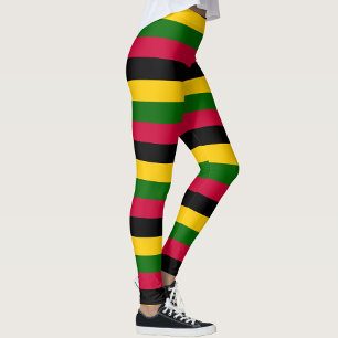 Legging Design de padrão de distribuição de cores africana