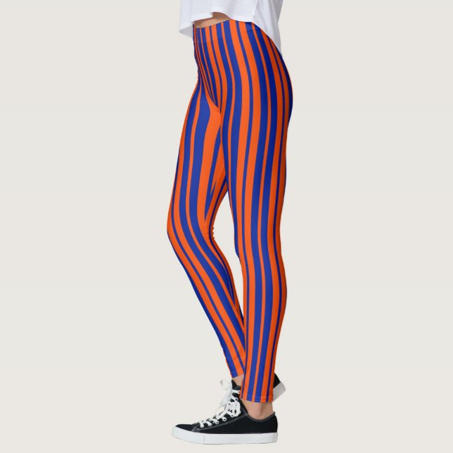 Legging Design de Padrão de Faixa Na moda de Azul Laranja (Criador carregado)