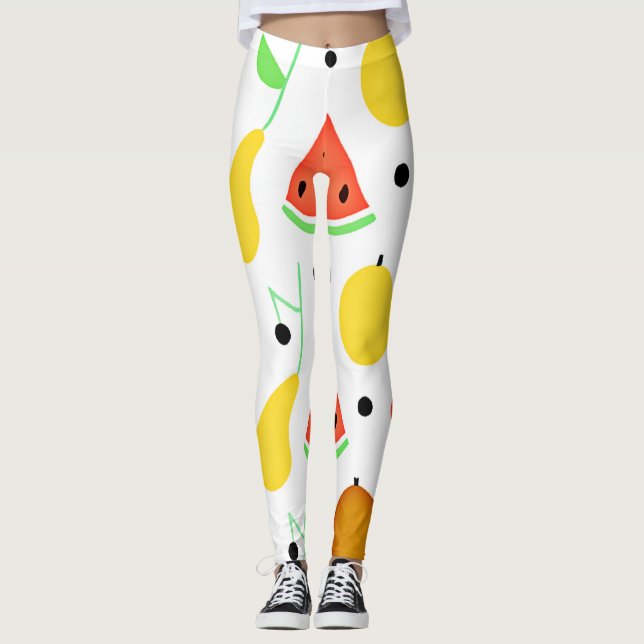 Legging Design de padrão de Fruta tropical (Frente)