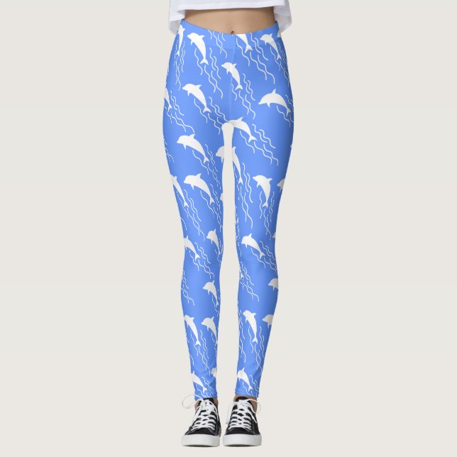 Legging design de padrão de golfinhos fofos (Frente)