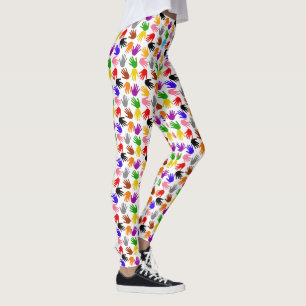 Legging Design de padrão de impressão de mão colorido bran