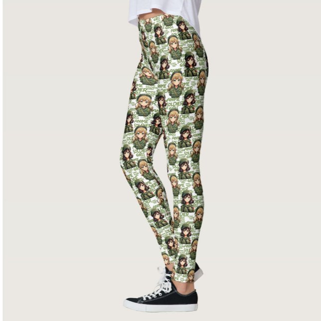 Legging Design de Padrão de Meninas Soldier Animes (Criador carregado)