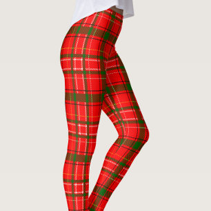 Legging Design de Padrão de Xadrez de Tartan no Natal Verm