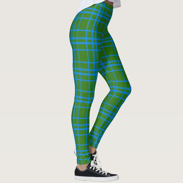 Legging Design de Padrão de Xadrez de Tartan Verde (Criador carregado)