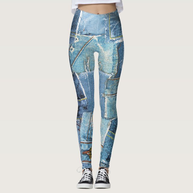 Legging Design de padrão Denim (Frente)