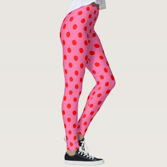 Legging Design de Padrão do Bolinhas Vermelho a Rosa (Criador carregado)