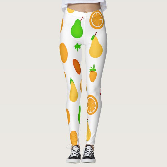 Legging Design de Padrão do Fruta Exótico (Frente)