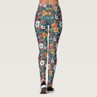 Legging Design de padrão floral simples
