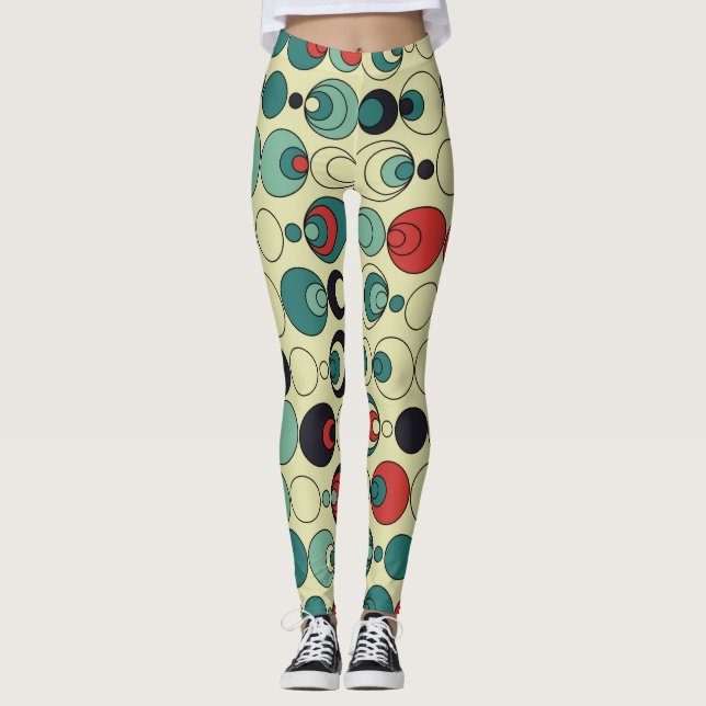 Legging design de padrão geométrico abstrato. (Frente)