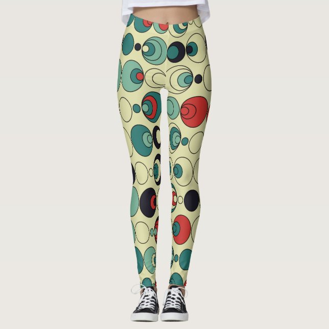 Legging design de padrão geométrico abstrato. (Frente)