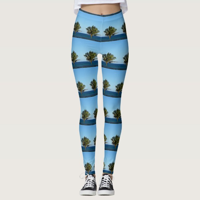 Legging Design de Padrão Sonho Diurno da Costa de Palmeira (Frente)