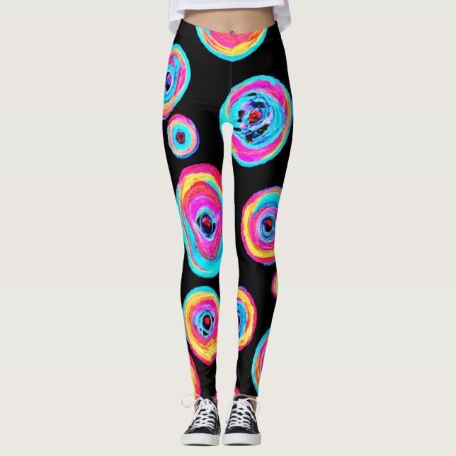 Legging Design de padrão vívido colorido (Frente)