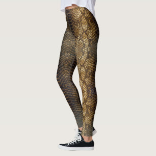 Legging Design de pele réptil em uma perna
