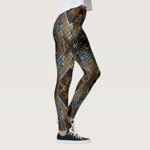 Legging Design de pele réptil em uma perna