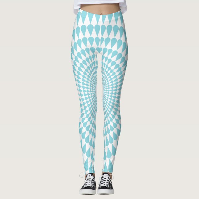 Legging Design de Pernas de Padrões de Quedas Azuis (Frente)