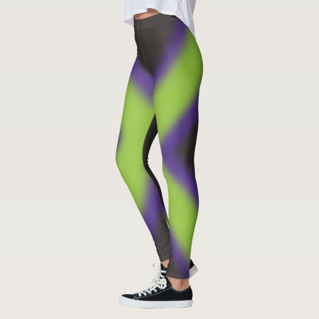 Legging design de pernas pretas, verdes e legal (Esquerda)