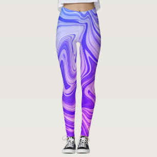 Legging Design de pintura azul de água mística