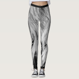 Legging Design de pintura preto + branco em apertado e fof