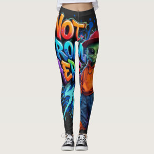Legging Design de Rua de Alien Divertido Não é Daqui
