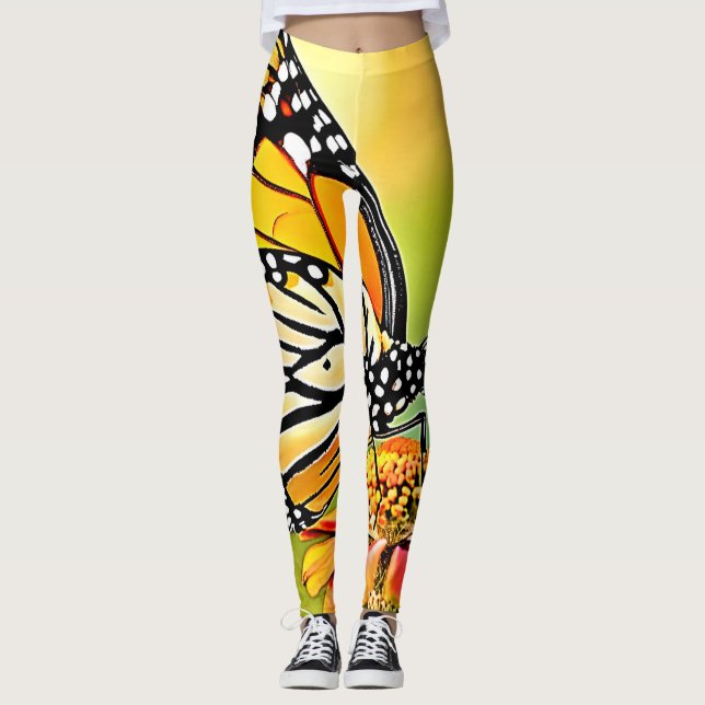 Legging Design de Sip da Borboleta Monarca (Frente)
