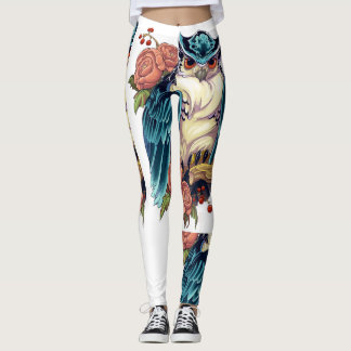 Legging Design de Tatuagem de Coruja