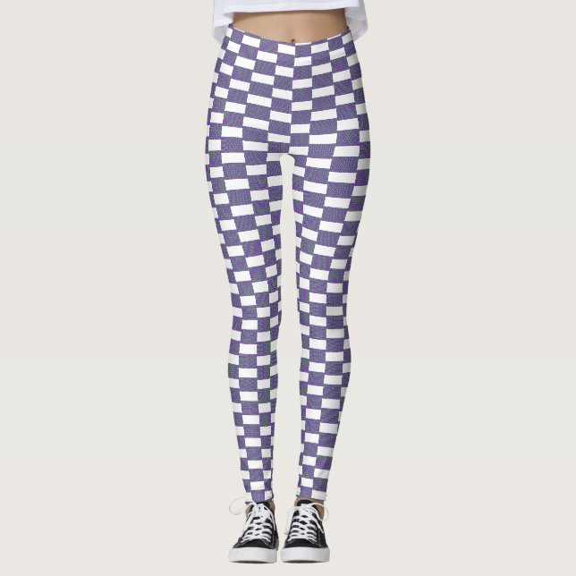 Legging Design de textura azul e branca sem costura (Frente)